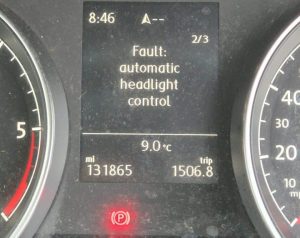 VW Golf Headlight Fault